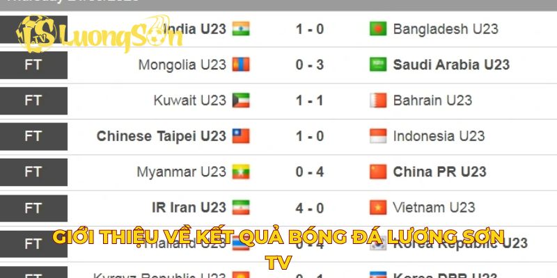 Giới thiệu về kết quả bóng đá Lương Sơn TV