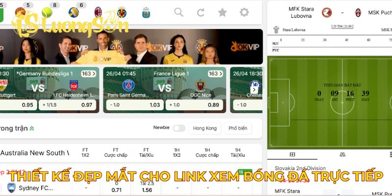 Thiết kế đẹp mắt cho link vào nhà cái xem bóng đá trực tiếp